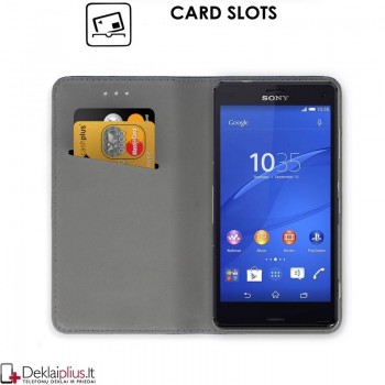 Telone smart magnet serijos atverčiamas dėklas - juodas (XPERIA Z3 COMPACT)